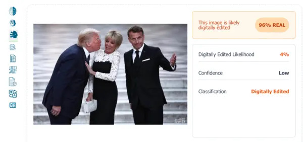 Fact Check: Viral Photo Of Brigitte Macron Pulling Away From Trump In Versailles Is Fake