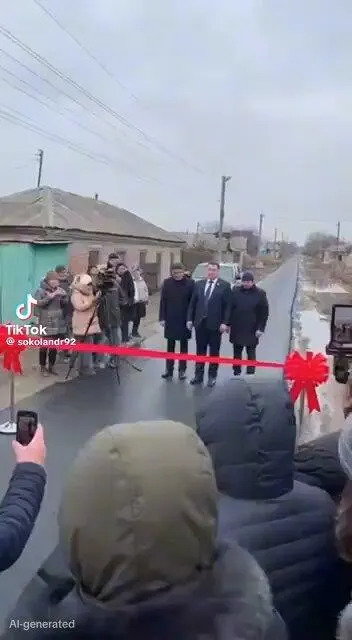 Lažan AI Video: 'Svečano Otvaranje' Puta u Mukhosransku — Cela Scena Je Fikcija