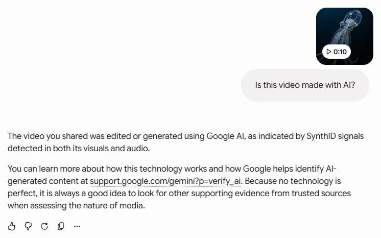 Provereno: Video „Prozirna lignja“ Je Lažan — Google Gemini Otkrio SynthID