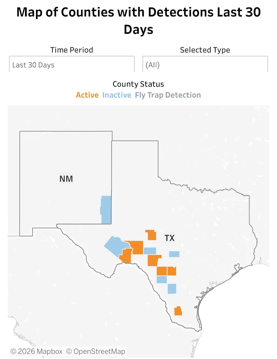 USDA Dashboard Shows 31 Screwworm Cases As Active Detections Remain in Texas — Secretary Promotes Trump Fair