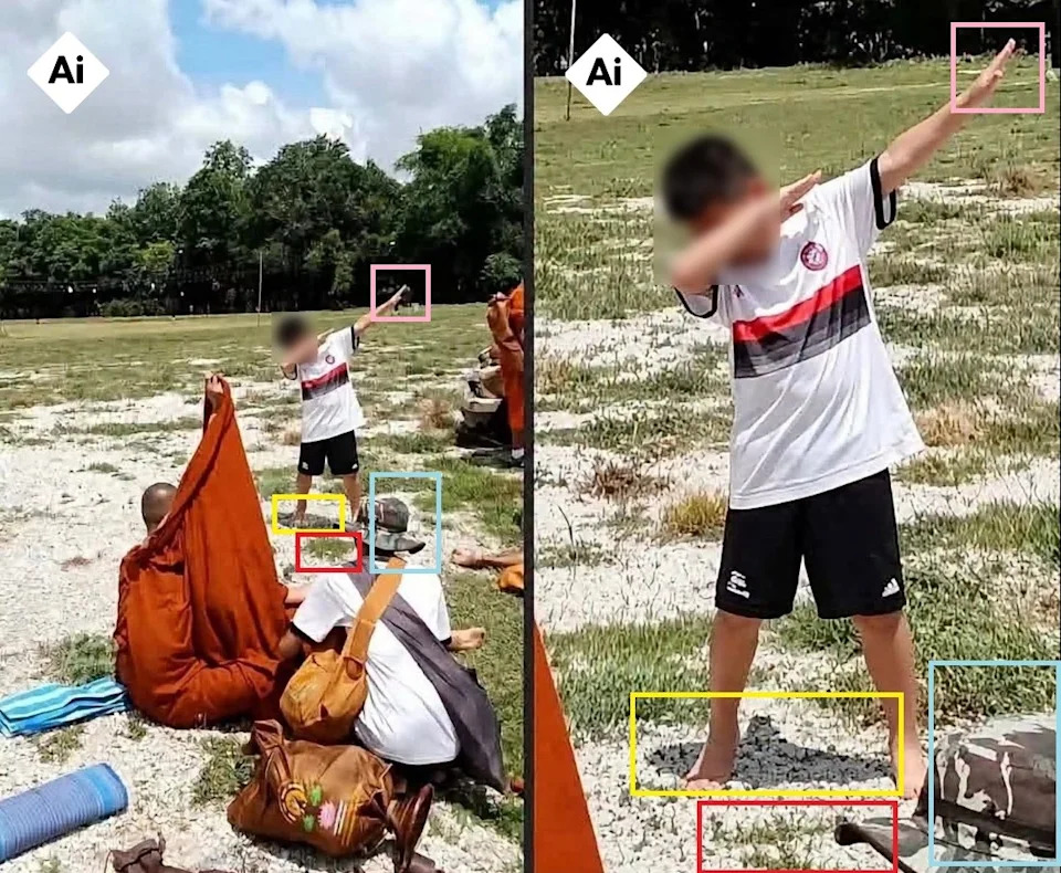Lažna AI-slika: Kolaž prikazuje 11-godišnjaka kako izvodi „dab“ posle smrtonosnog udesa u Tajlandu