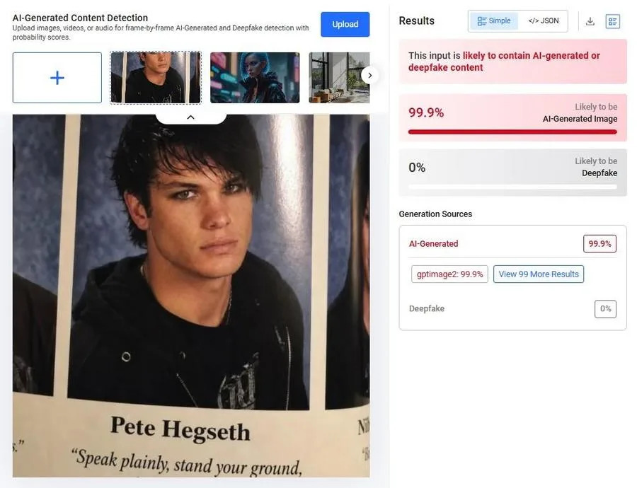 Fact Check: Viral 'Punk' Yearbook Photo Of Pete Hegseth Is AI-Generated — Real Yearbook Portraits Differ