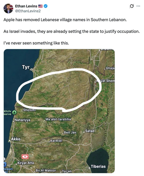 Provera činjenica: Apple Maps nije „izbrisao“ nazive naselja u južnom Libanu — šta pokazuju dokazi