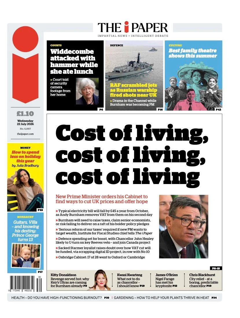 Widdecombe Murder And Burnham's Funding Test Dominate UK Front Pages
