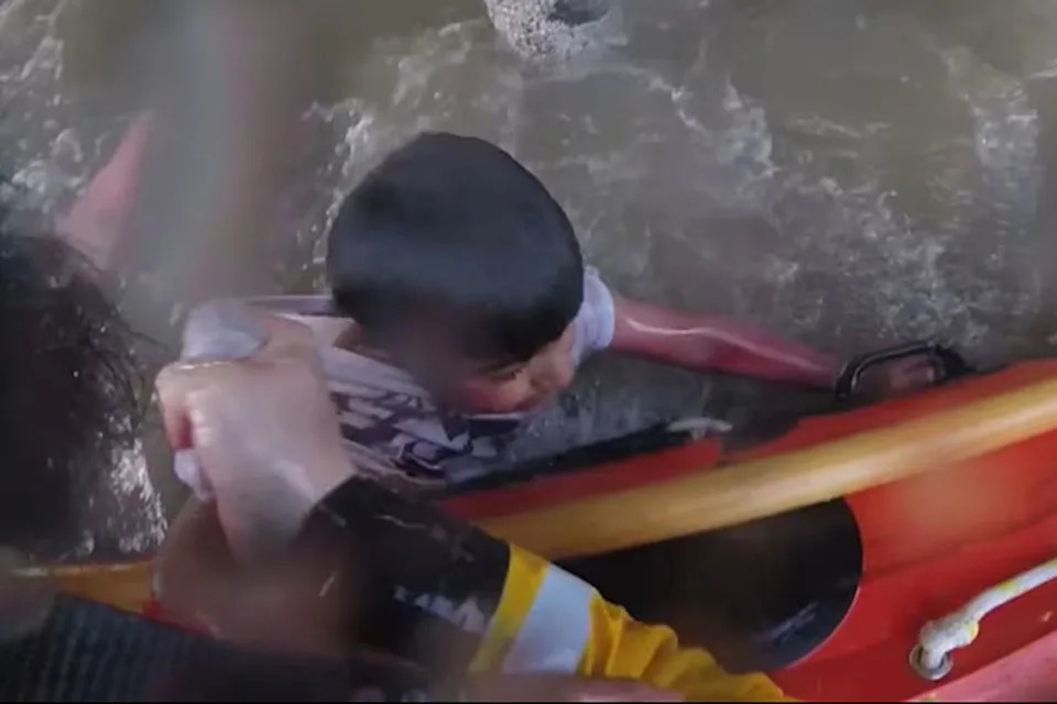 Helmet-Cam Footage Shows RNLI Lifeboat Rescue Two Boys Trapped Under Blackpool Pier During Surging Tide