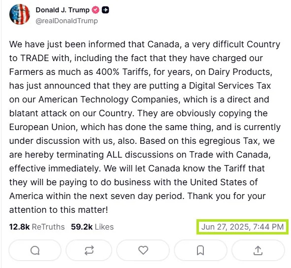 Old Fox News Clip Misused To Claim Trump Ended Trade Talks With Canada — It’s From 2025