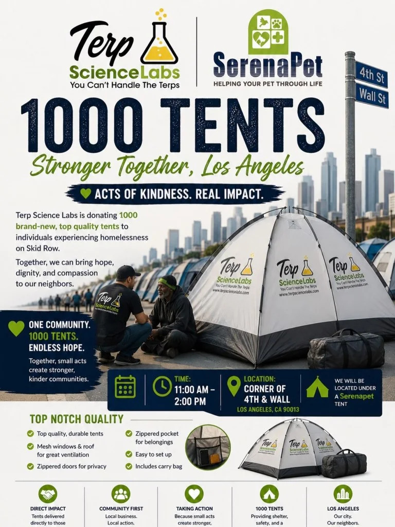 LA Cannabis Company Accused of Turning Skid Row Tents Into Walking Billboards