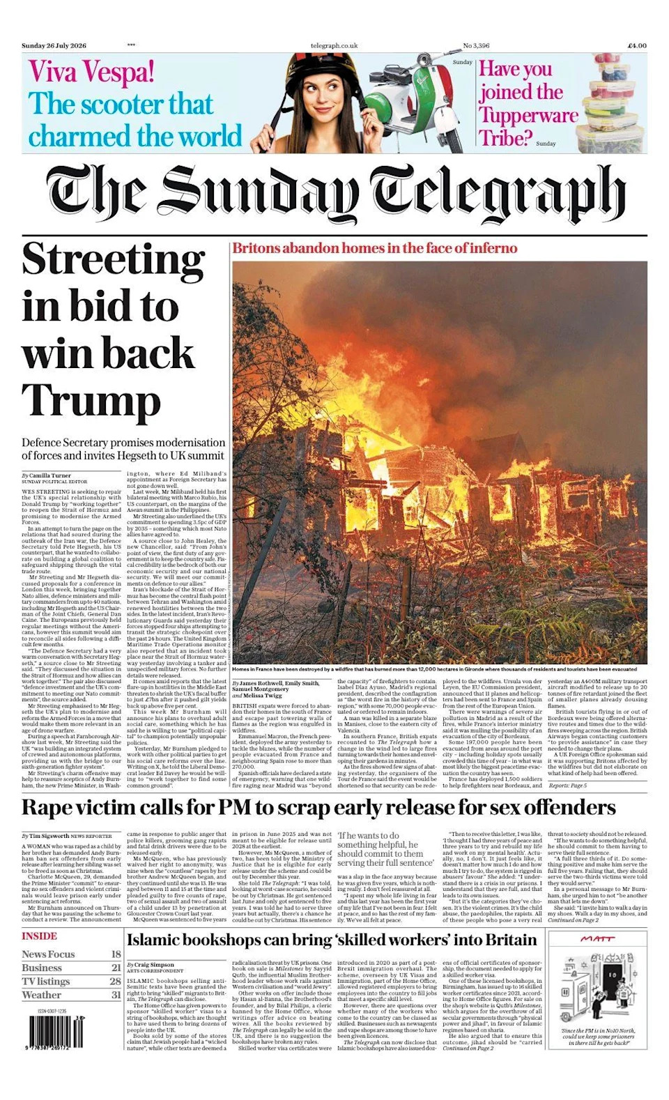 Weekend Papers: Jenrick Warns Against 'Death Tax' as Streeting Seeks to Rebuild Ties With Trump