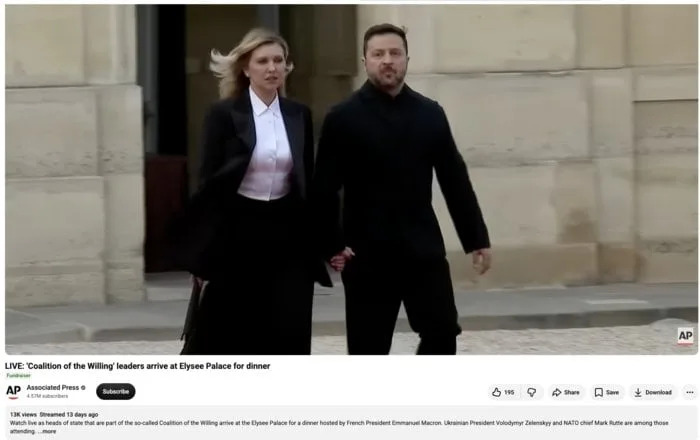 Lažan BBC Izveštaj: Olena Zelenska Nije Viđena Sa Ukradenim Lalique Priveskom — Video Je Montaža