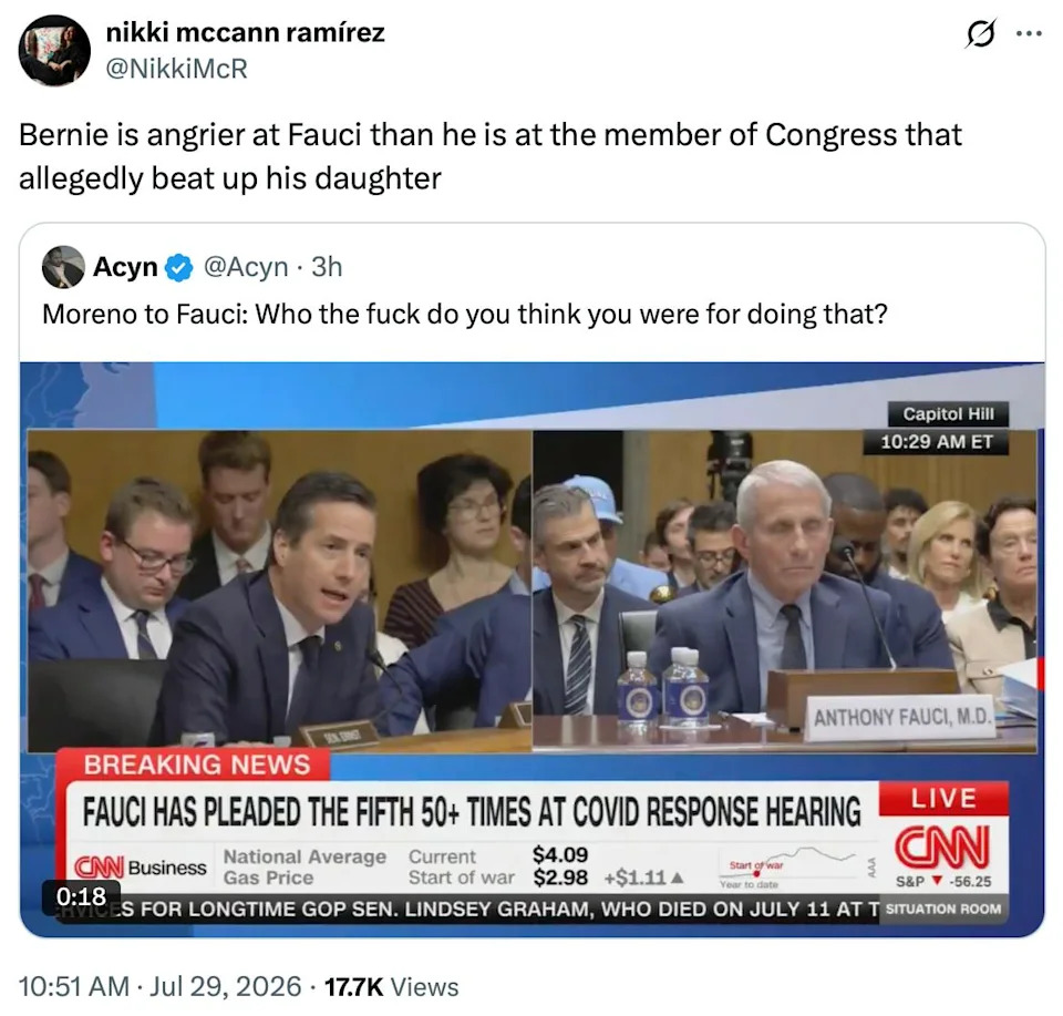 Why Senator Bernie Moreno Is Facing Backlash After an Angry Exchange With Dr. Fauci
