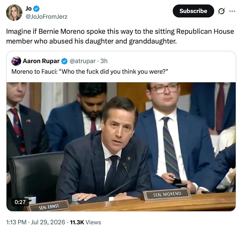 Why Senator Bernie Moreno Is Facing Backlash After an Angry Exchange With Dr. Fauci