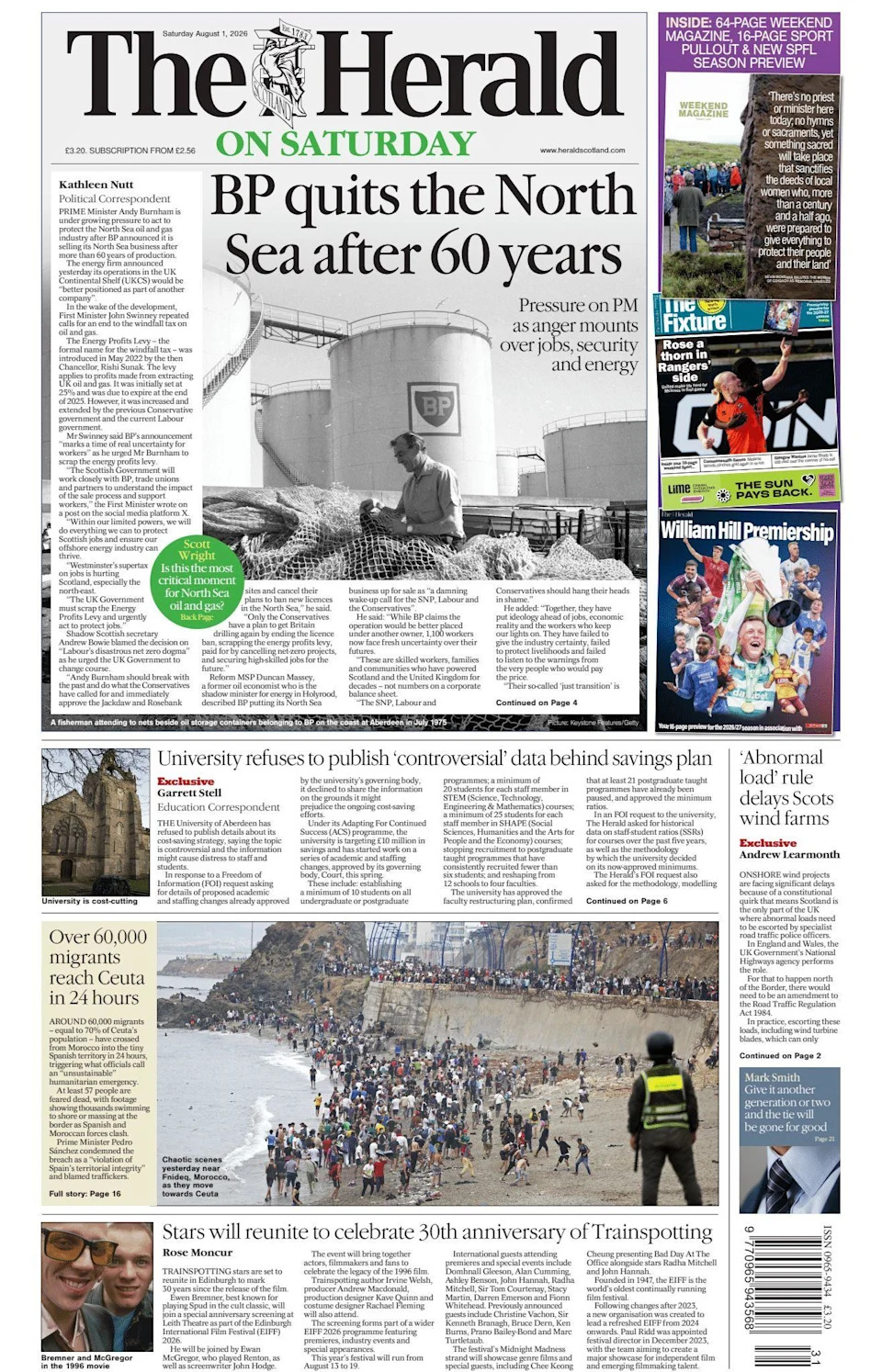 Scotland's Papers: BP Set To Exit North Sea — Family Fights To Rebury Murdered Father's Body