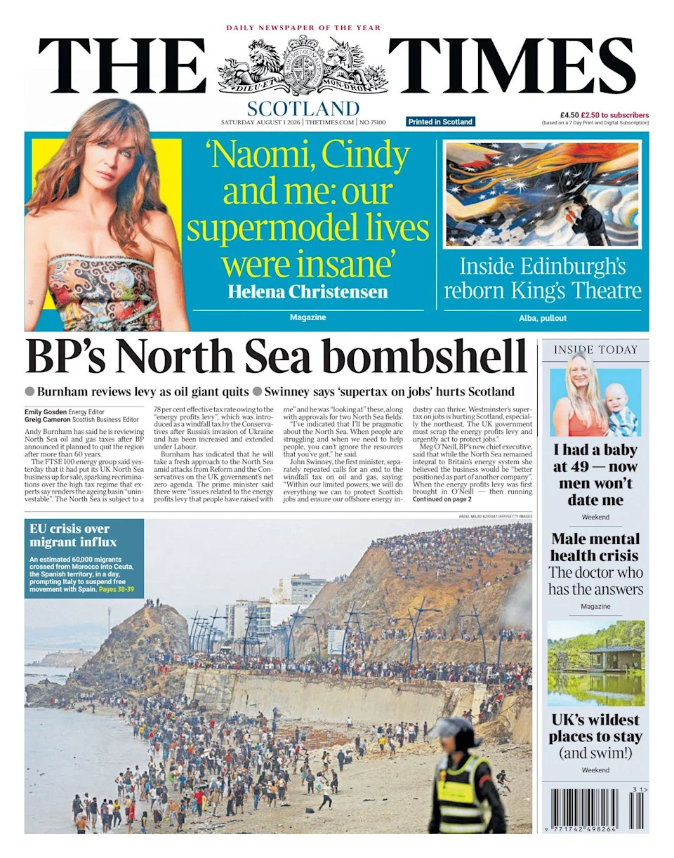 Scotland's Papers: BP Set To Exit North Sea — Family Fights To Rebury Murdered Father's Body