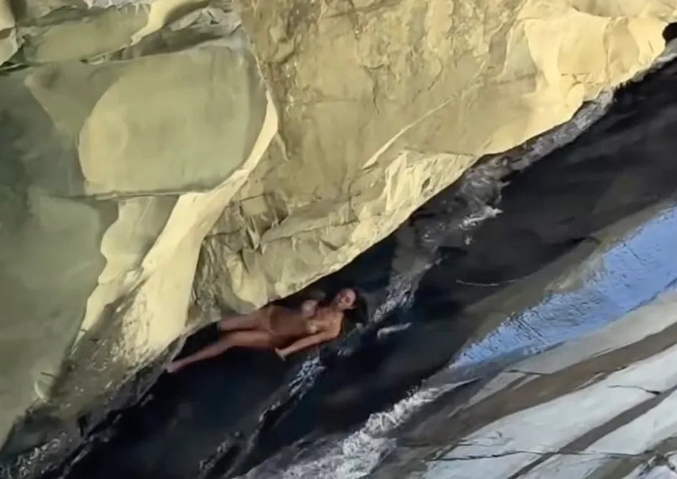 Woman Slams Into Rocks While Sliding Down Natural Waterslide At Santa Paula Punch Bowls