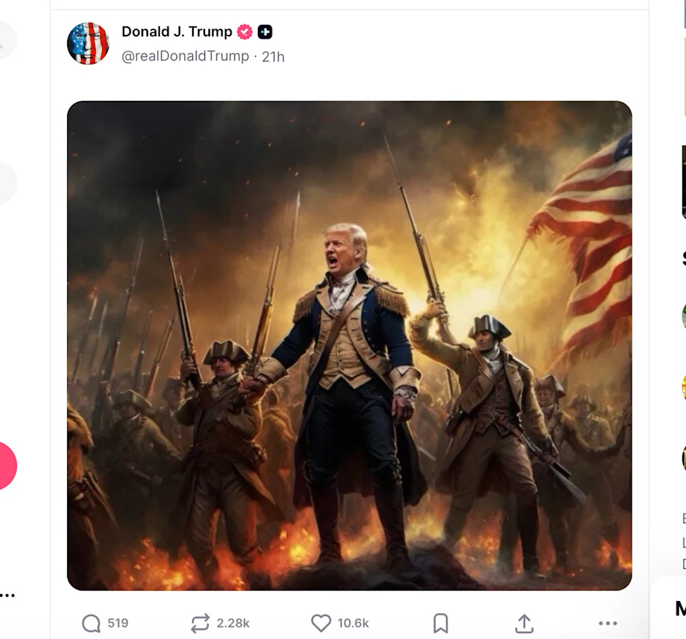 Trump Shares Fabricated Image Placing Himself Between Washington and Lincoln — Sparks Praise and Mockery