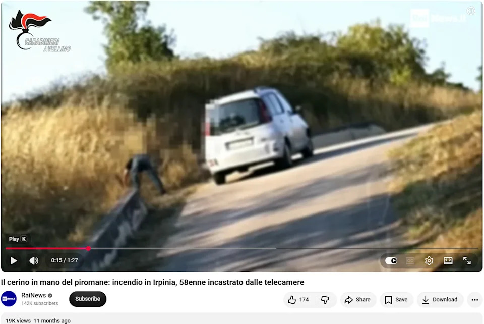 Viralni Video O Podmetanju Požara Pogrešno Povezan Sa Francuskom — Snimak Potiče Iz Montemiletta (Italija), 2025