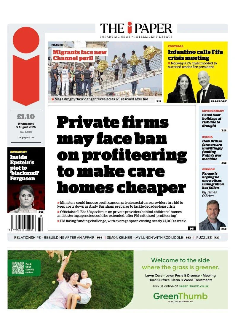 Front Pages Roundup: 'Super-Rain' After Driest July, Channel Rescue and Prison-Release Row