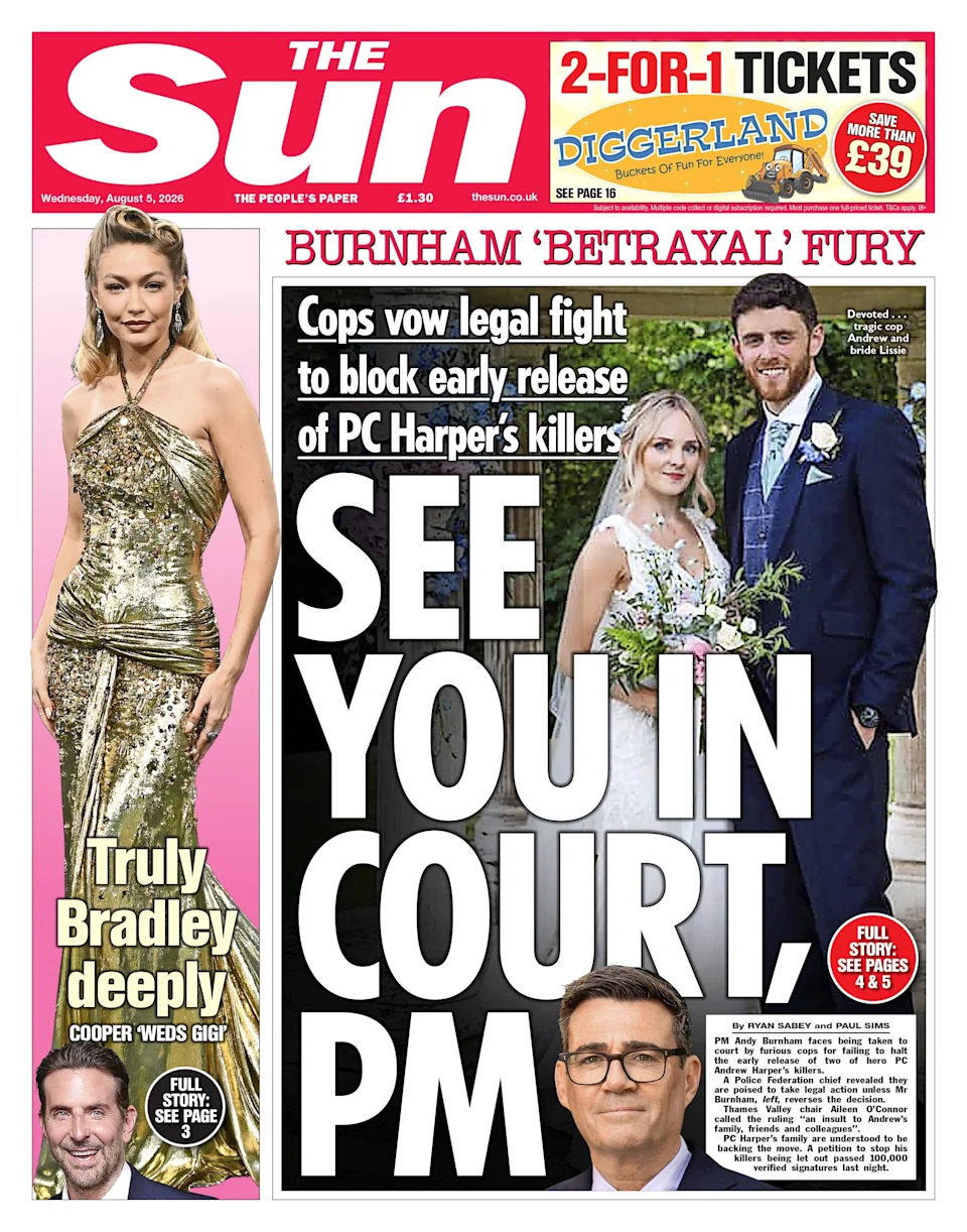 Front Pages Roundup: 'Super-Rain' After Driest July, Channel Rescue and Prison-Release Row