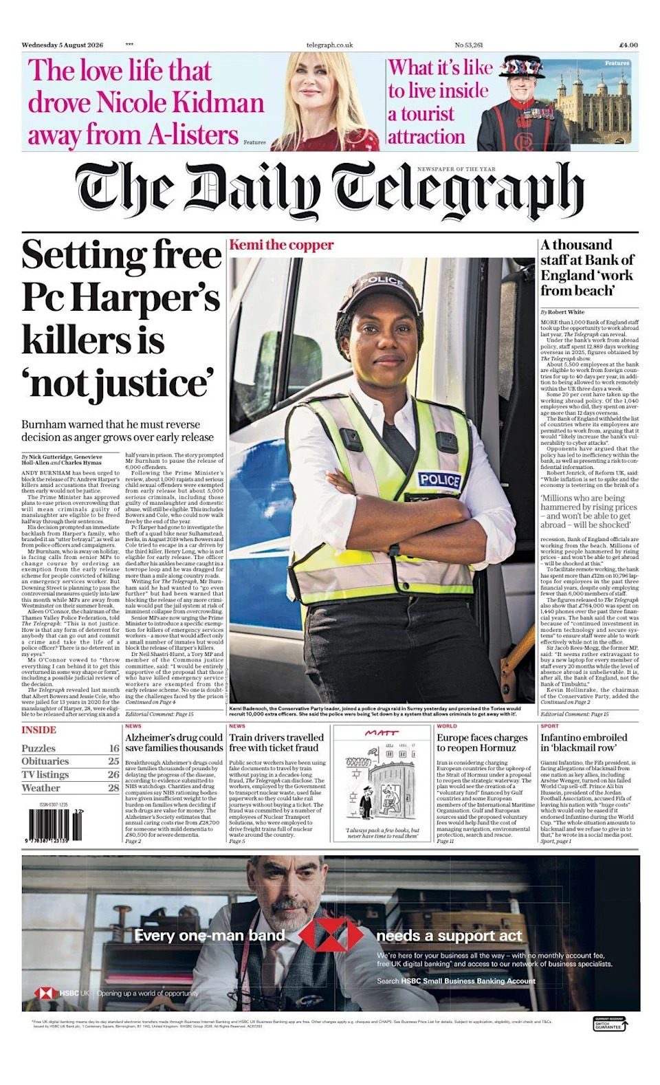 Front Pages Roundup: 'Super-Rain' After Driest July, Channel Rescue and Prison-Release Row