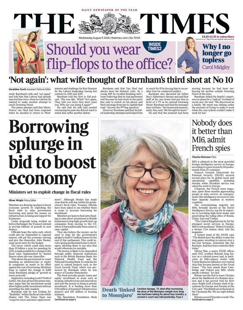 Front Pages Roundup: 'Super-Rain' After Driest July, Channel Rescue and Prison-Release Row