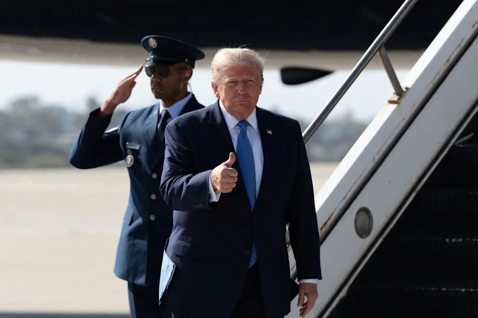 Mother Urges Son To Flip Off MAGA Supporters, Shouts Graphic Accusations Ahead Of Trump’s LA Visit