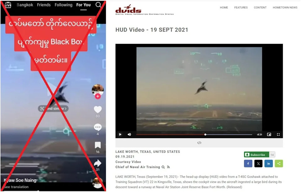Old US Cockpit Video Falsely Shared As Myanmar Jet Crash Footage — Traced To Texas