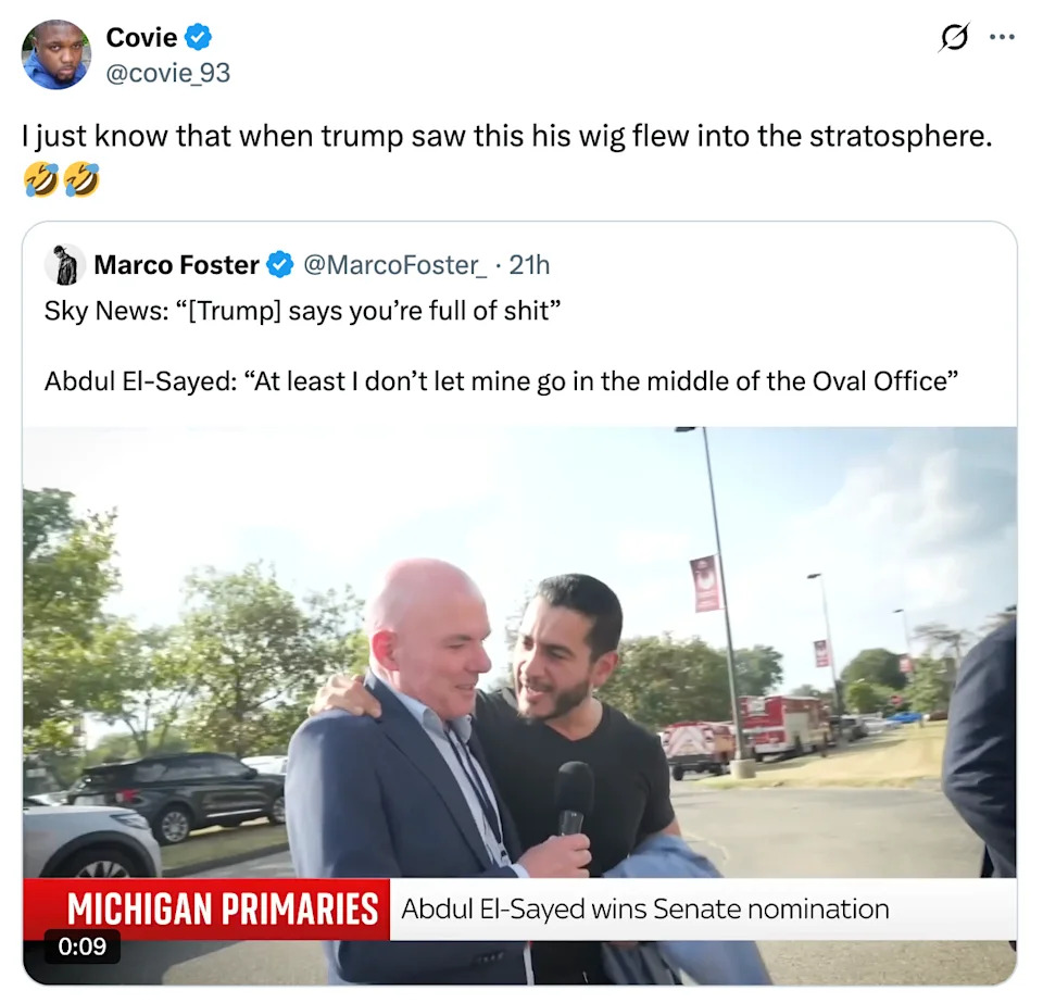 Michigan Senate Candidate Fires Back at Trump With Viral Oval Office Comeback