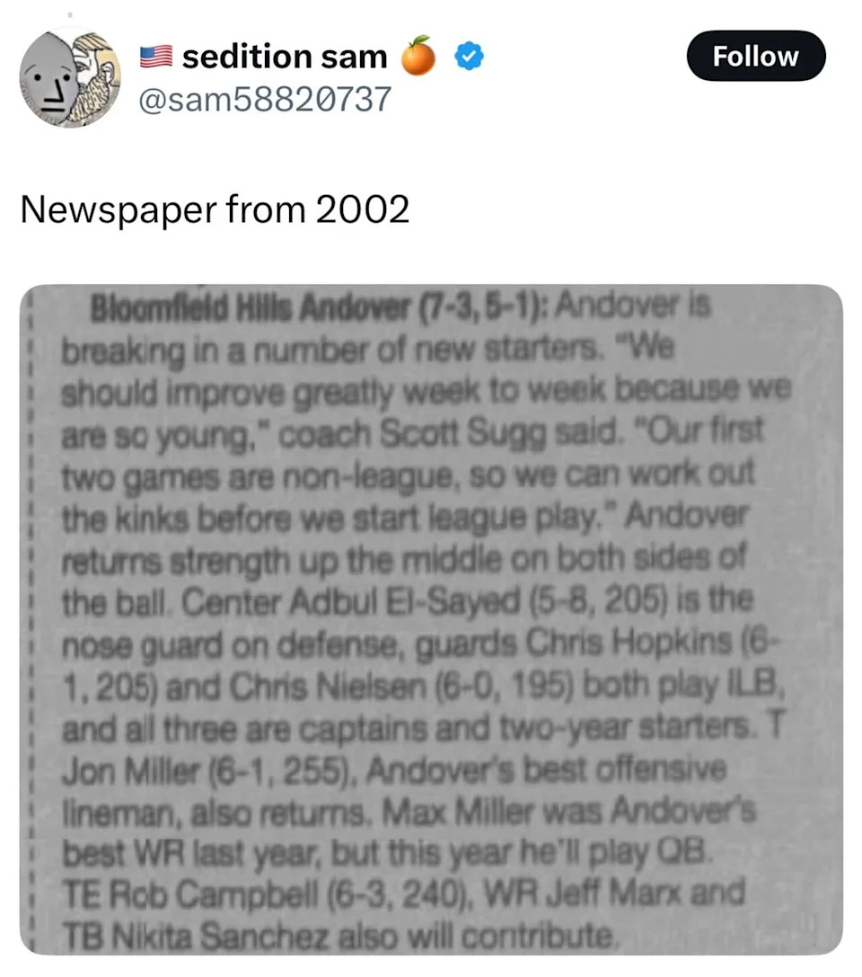 Dean Cain's Shot At Abdul El‑Sayed Over High‑School Football Photos Is Quickly Debunked