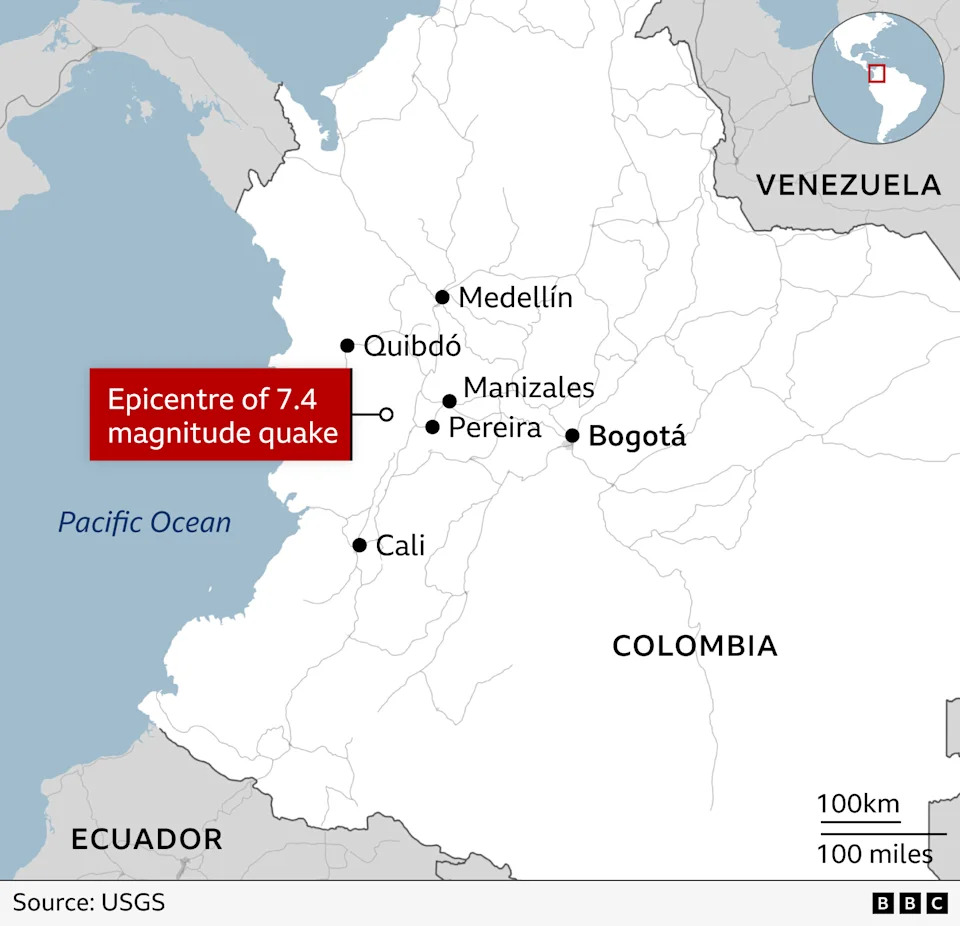 Jak Zemljotres Magnitude 7,4 Pogodio Zapad Kolumbije — Najmanje 111 Poginulih, Pereira i Cali Teško Pogođeni
