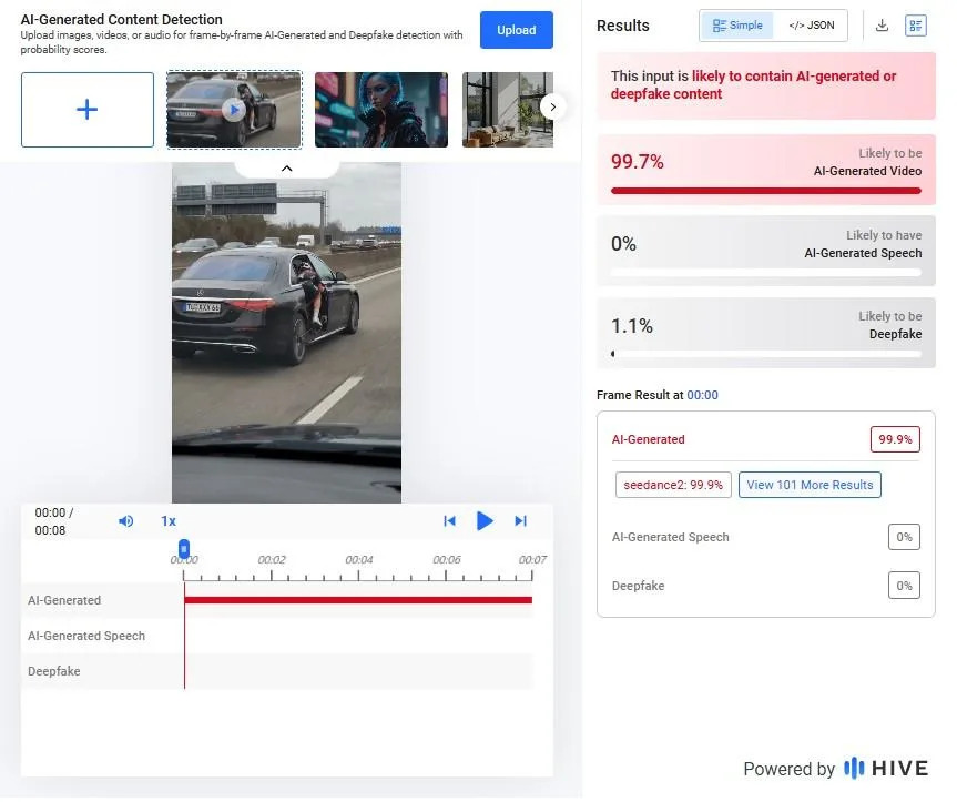 Provereno: Viralni video 'Biciklista Pokreće Mercedes Na Autobahnu' Je Laž — Snimak Je AI-Generisan
