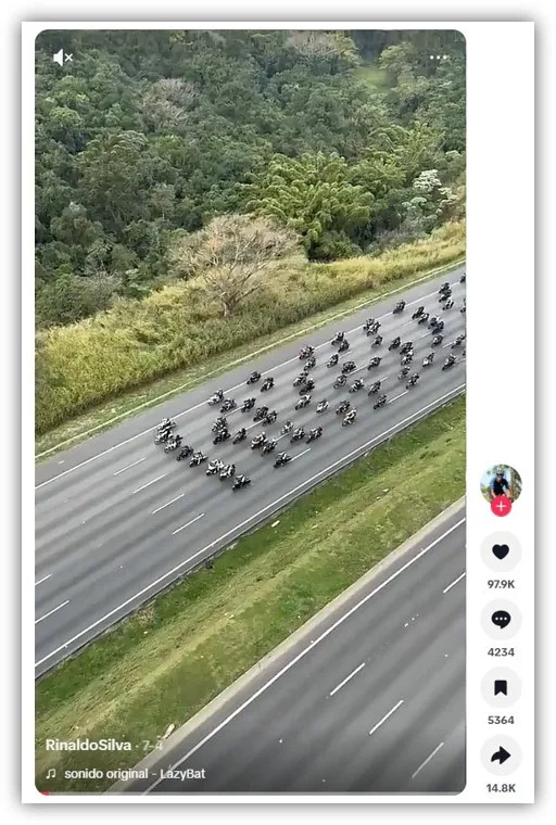 Viral Motorcycle Rally Video Misattributed To Dearborn Protest — AFP Geolocates Footage To Brazil