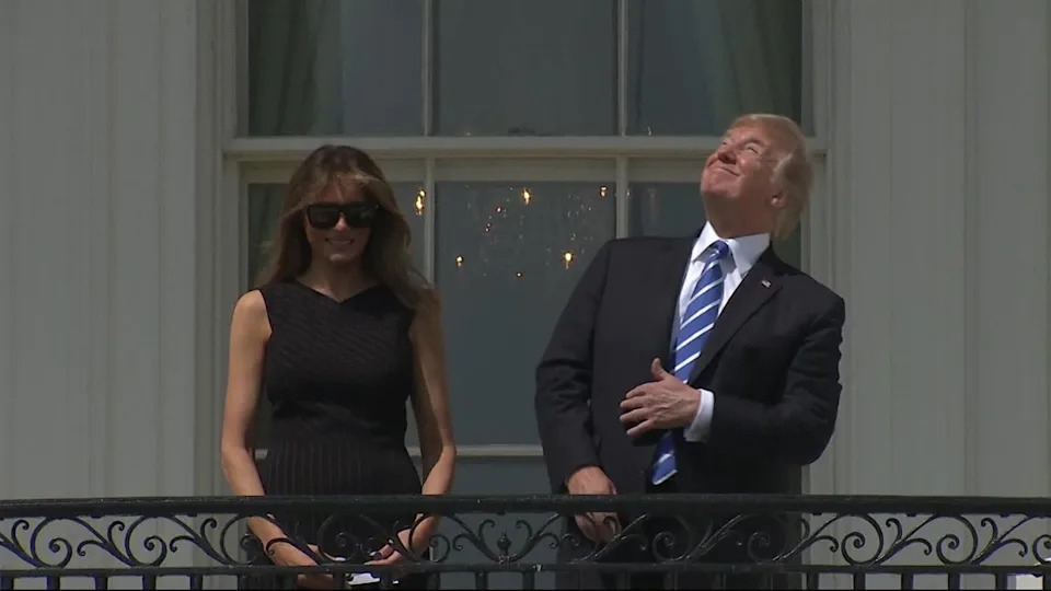 White House Reposts Viral Photo of Trump Staring at the Sun on Eclipse Day — Sparks Safety Concerns and Mockery