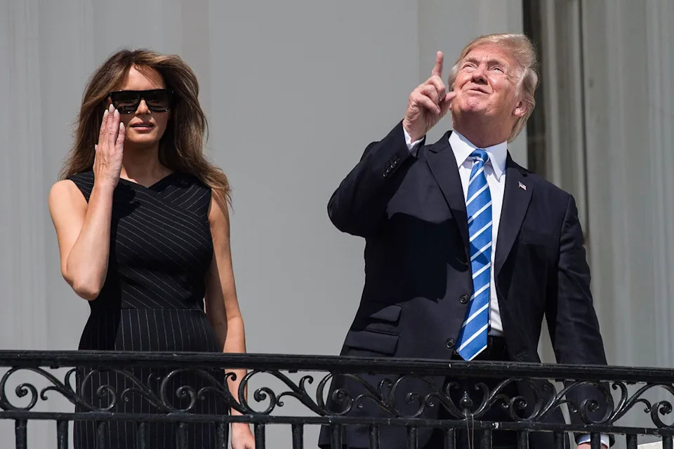 White House Reposts Viral Photo of Trump Staring at the Sun on Eclipse Day — Sparks Safety Concerns and Mockery