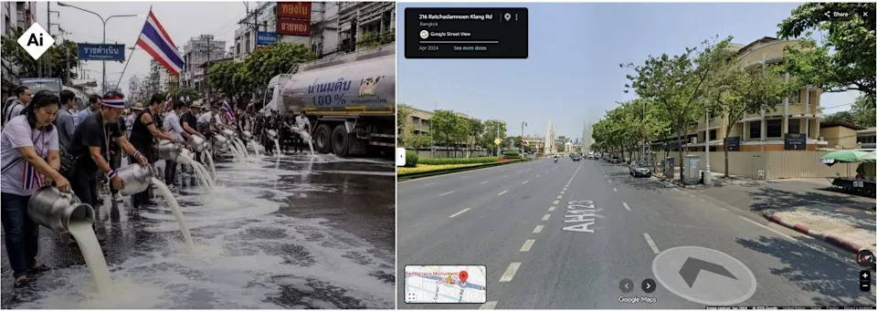 Lažna fotografija: Tajlanđani nisu prali ulice mlekom zbog posete Min Aung Hlainga — slika je AI-generisana