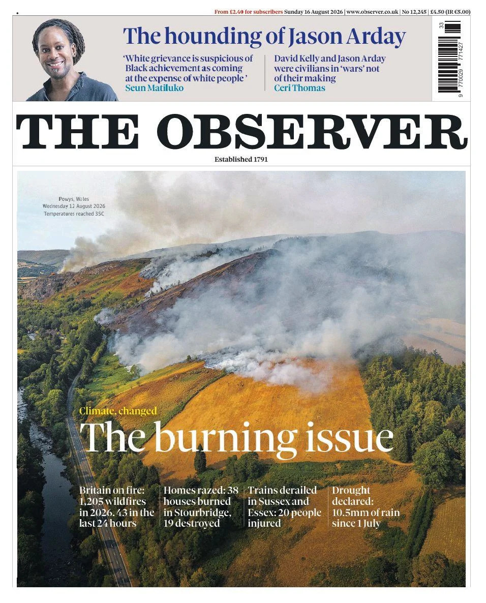 Sunday Papers Roundup: 'Surge Pricing' For Water, 83,000 Stolen Phones, Wildfires And High-Profile Tragedies