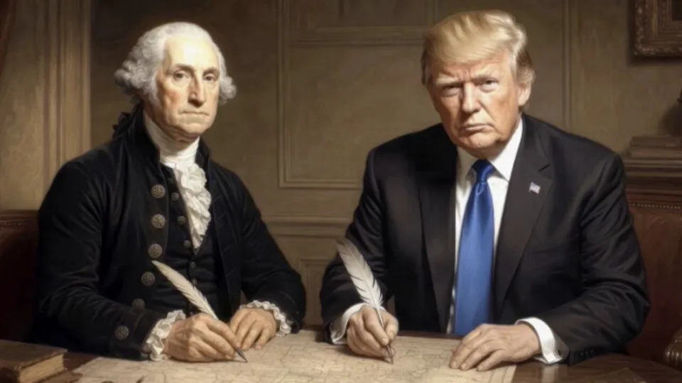 Trump Shares Fantastical George Washington Images on Truth Social as USS Abraham Lincoln Sailors Report Harsh Conditions