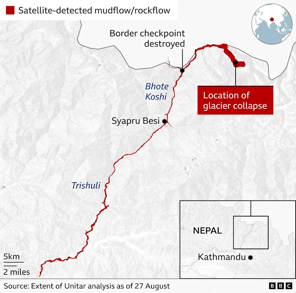 Kolosalna klizišta i bujice na granici Nepal–Tibet: 579 mrtvih u Nepalu, stotine nestalih i rizik od novih poplava