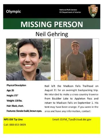 Missing Hiker: Search Underway for 26‑Year‑Old Neil Gehring After Off‑Trail Traverse at Olympic National Park