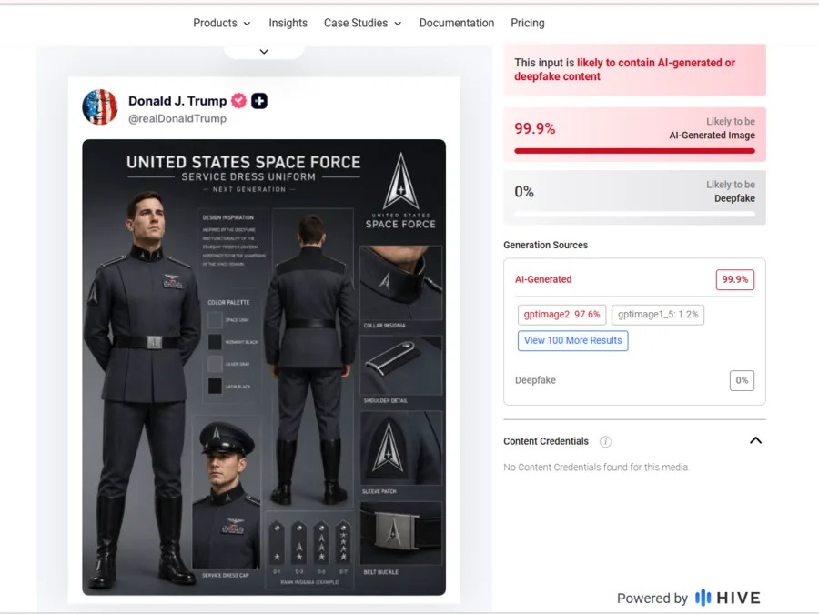 Fact Check: No Proof Trump’s Image Shows an Official Space Force Uniform