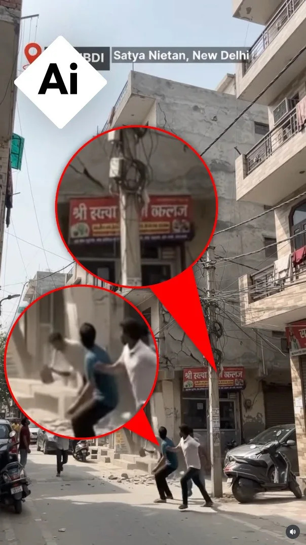 Old Footage and AI-Generated Clip Were Misshared As Delhi Satya Niketan Building Collapse