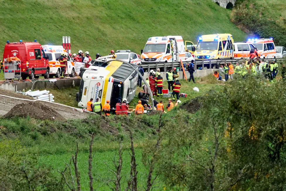 Dutch Tour Bus Overturns in Swiss Alps — Several Killed, Many Injured