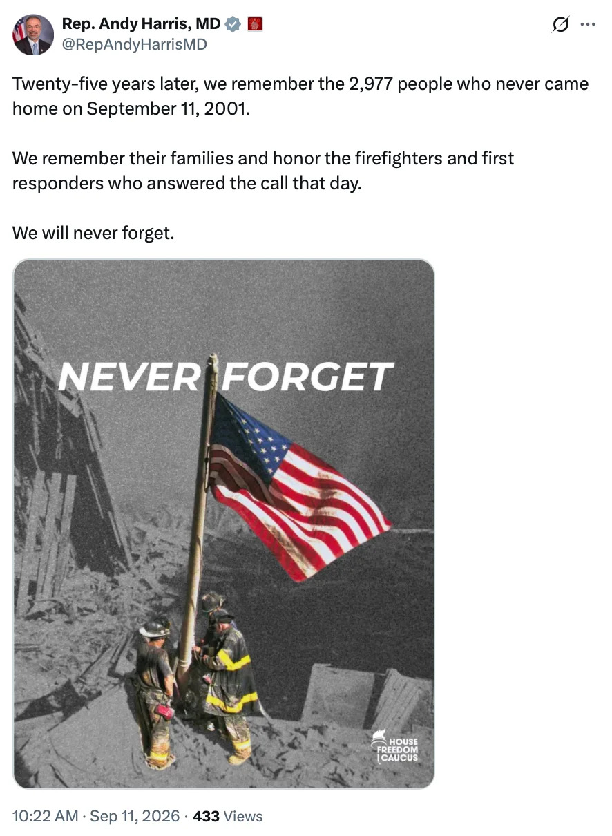 Republicans Who Voted Down 9/11 Families’ Relief Are Posting ‘Never Forget’ Messages — MeidasTouch Flags the Contrast