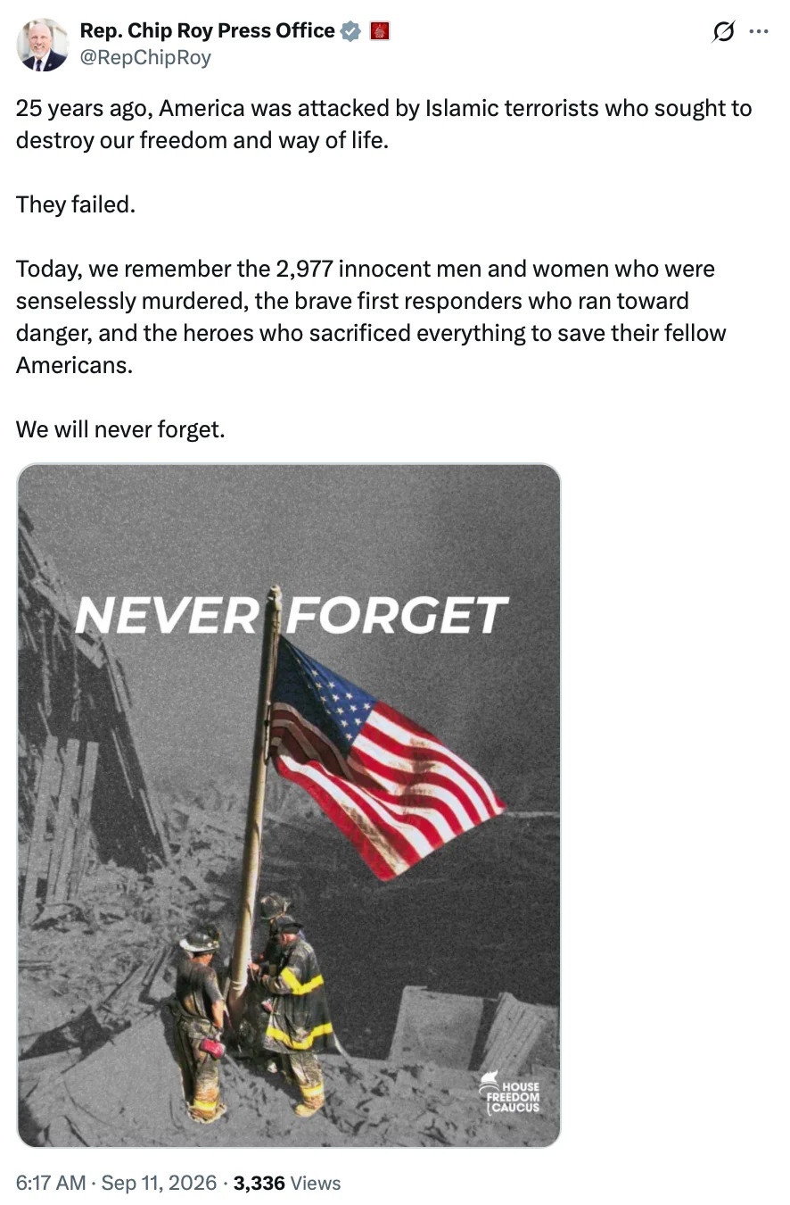 Republicans Who Voted Down 9/11 Families’ Relief Are Posting ‘Never Forget’ Messages — MeidasTouch Flags the Contrast