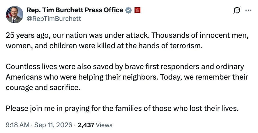 Republicans Who Voted Down 9/11 Families’ Relief Are Posting ‘Never Forget’ Messages — MeidasTouch Flags the Contrast
