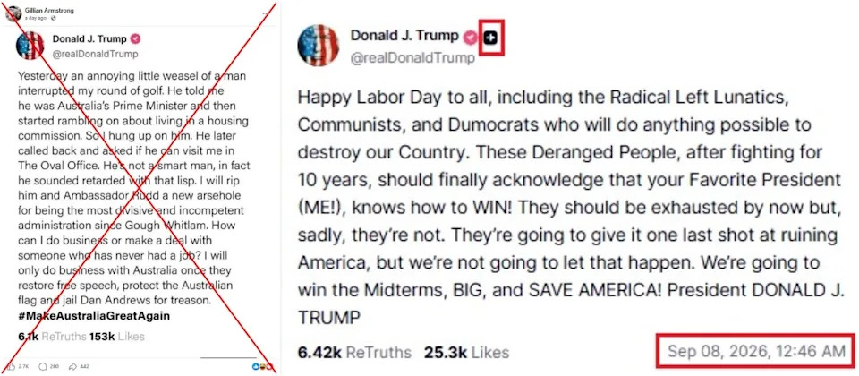 Fake Trump 'Truth Social' Screenshot Targeting PM Albanese Goes Viral After Australia’s Algorithm Bill