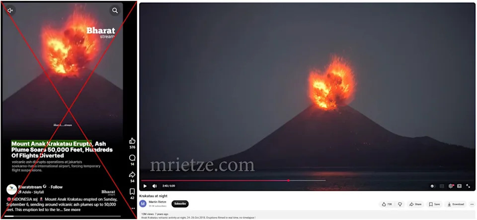 Stari video-snimci iz 2018. pogrešno predstavljeni kao poslednje erupcije u Indoneziji