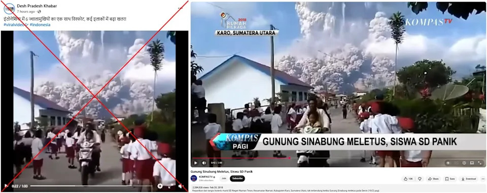 Stari video-snimci iz 2018. pogrešno predstavljeni kao poslednje erupcije u Indoneziji