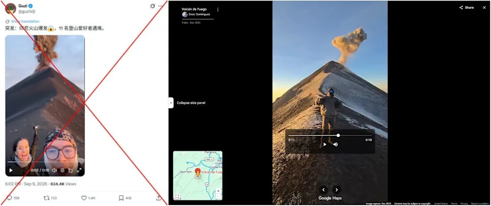 Lažan viralni video: Snimak erupcije iz Gvatemale pogrešno prikazan kao Anak Krakatau