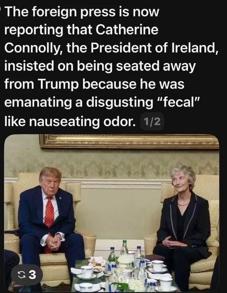 Fact Check: No Evidence Irish President Sat Away From Trump Because Of A 'Fecal' Odor