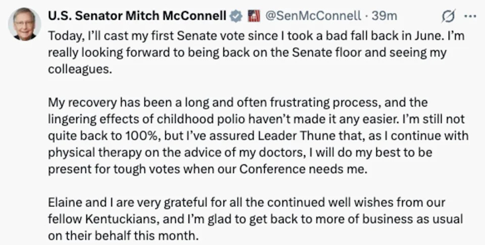 Beshear Demands Answers — McConnell Must Prove He Can Serve After 92-Day Absence